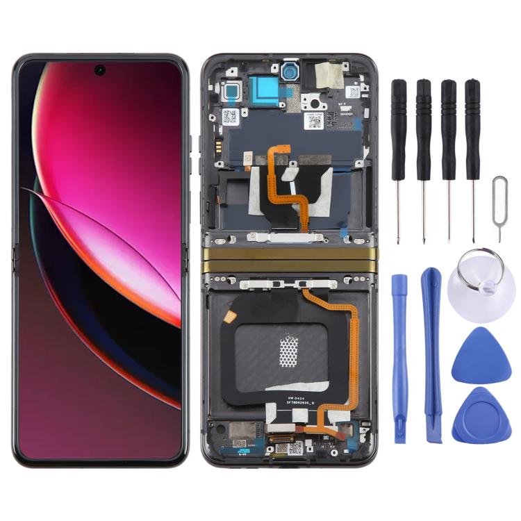 For Motorola Razr 40 Ultra XT2321-3 XT2321-1 XT2321-2 Original LCD Screen Digitizer Full Assembly with Frame – Durable Build, Easy to Use, For Motorola Razr 40 Ultra/Razr+ 2023(Original)