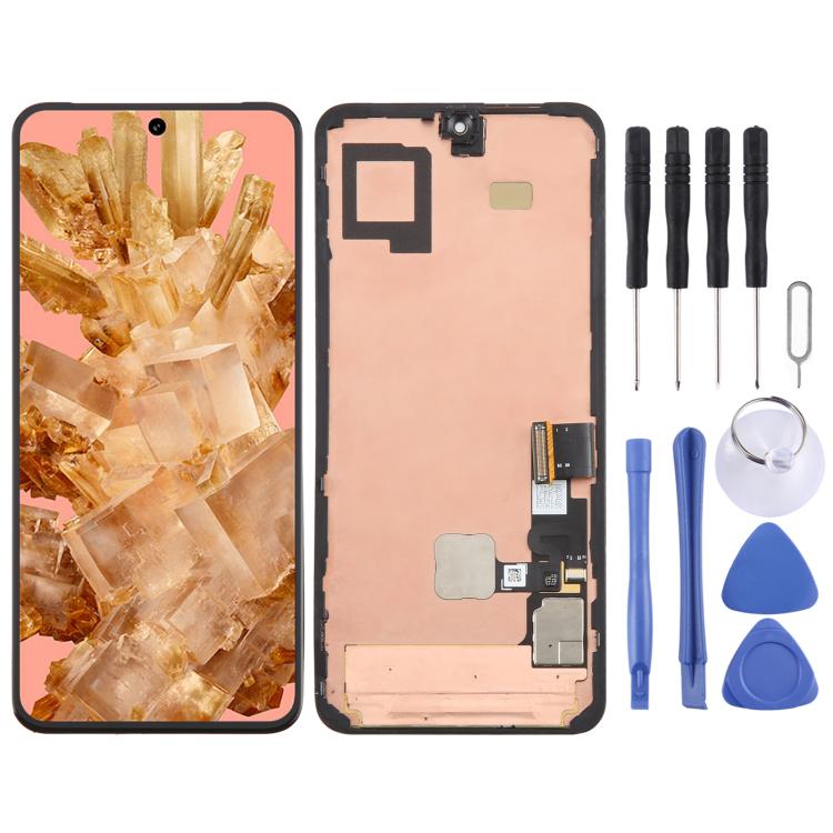 For Google Pixel 8 GKWS6 Original LCD Screen Digitizer Full Assembly with Frame, Including Fingerprint Flex Cable – Durable Build, Easy to Use, For Google Pixel 8(Original)