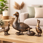 Set of 4 Resin Duck Family Ornaments – Decorative Garden Duck Figurines