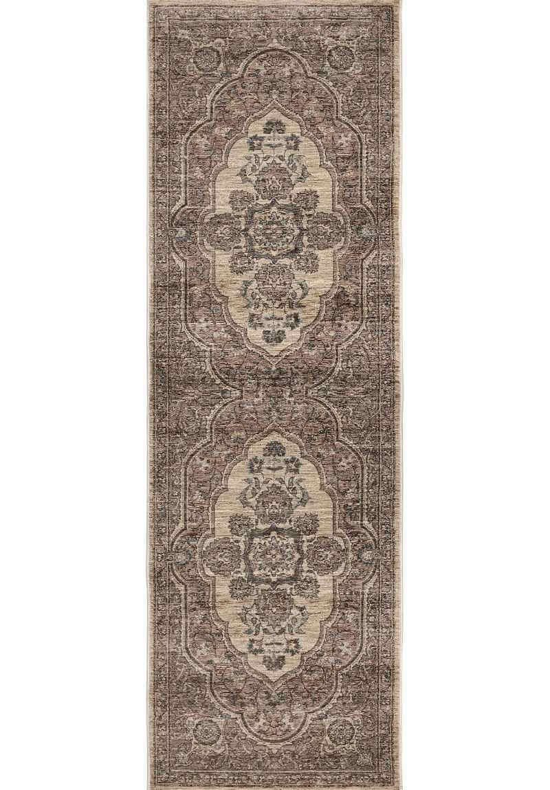 Raja Medallion Vintage Rug – Brown Heritage Elegance 68X235 cm