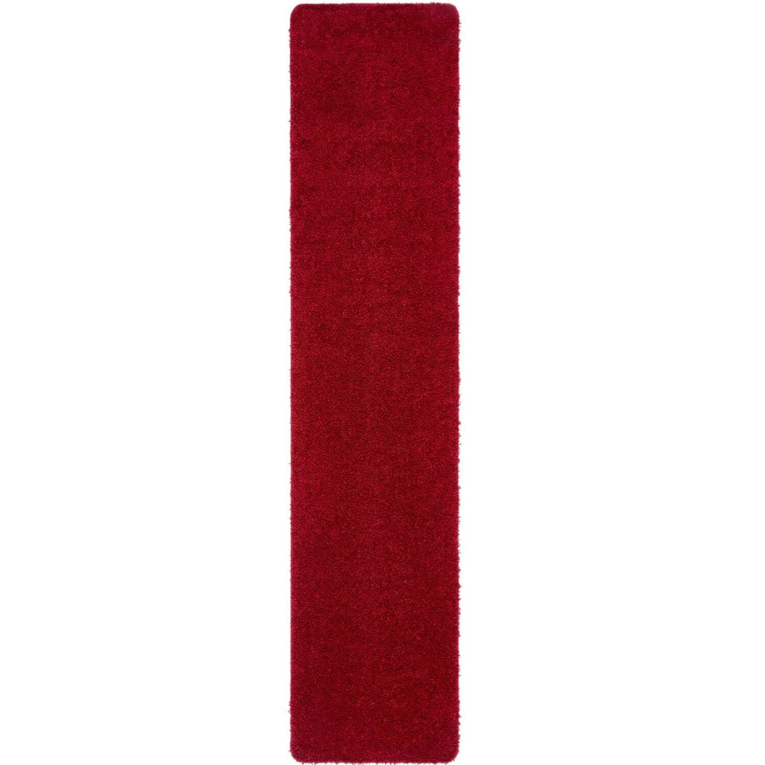Washable Red Shaggy Rug 67X300 cm