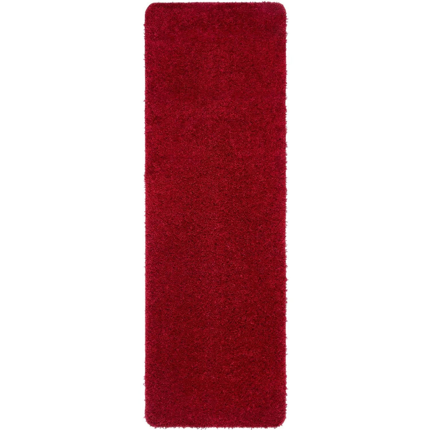 Washable Red Shaggy Rug 67X200 cm