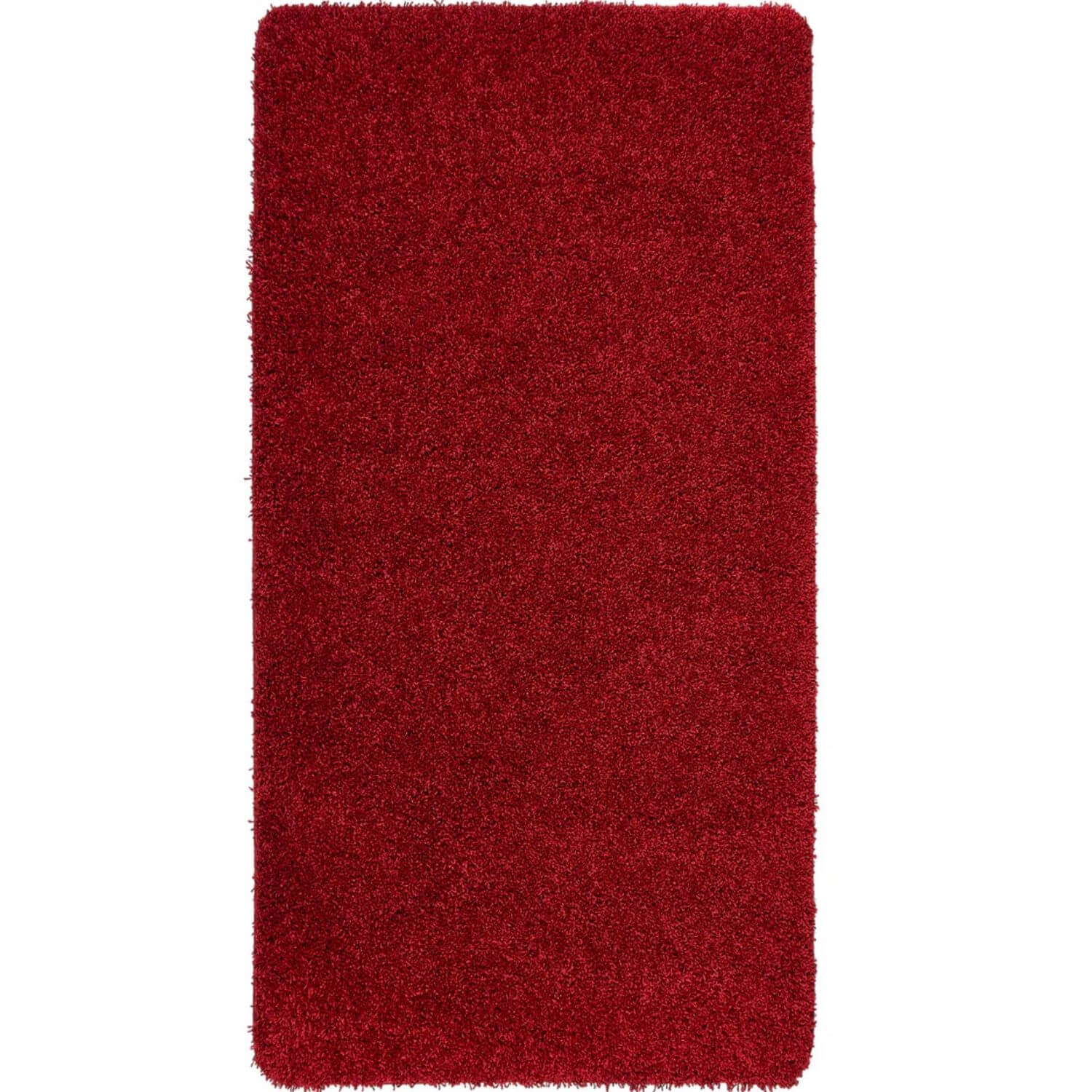 Washable Red Shaggy Rug 67X150 cm