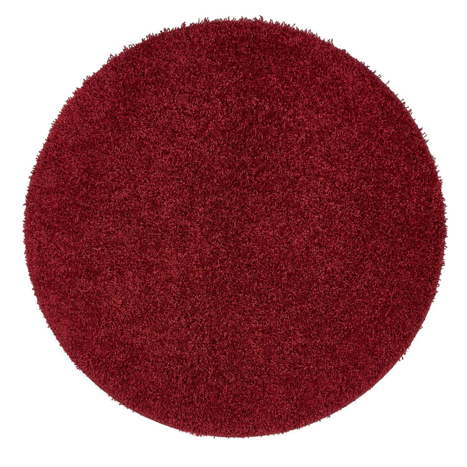 Washable Red Shaggy Rug Ø 100 cm