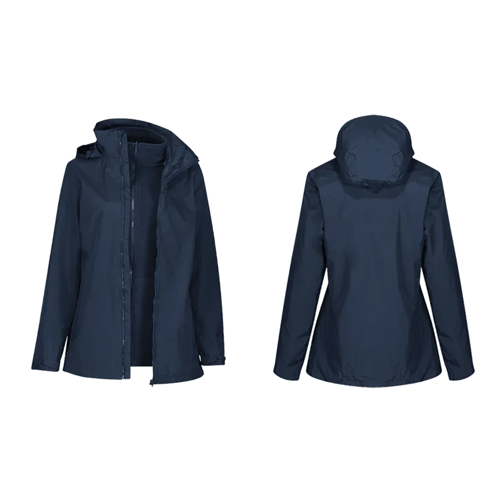Regatta TRA152 Classic Womens Waterproof 3-IN-1 Work Jacket Navy Blue