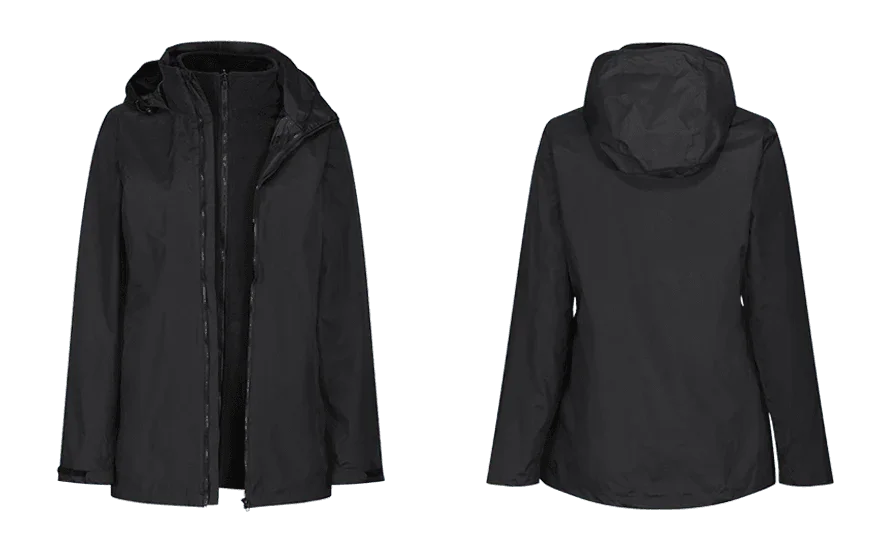 Regatta TRA152 Classic Womens Waterproof 3-IN-1 Work Jacket Black