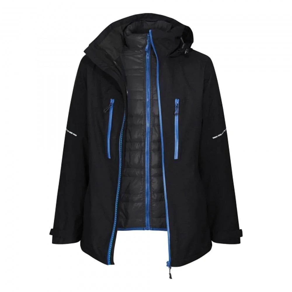 Regatta TRA156 X-PRO EVADER III Performance 3-in-1 Waterproof Jacket Black Oxford Blue