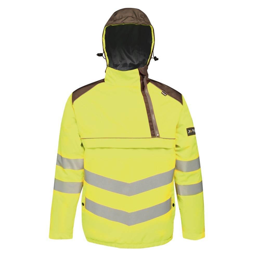 Regatta TRA316 Tactival Hi-Vis Hooded Waterproof Bomber Jacket Yellow Grey
