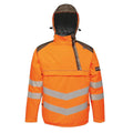 Regatta TRA316 Tactival Hi-Vis Hooded Waterproof Bomber Jacket Orange Grey