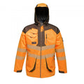 Regatta TRA340 Tactical Hi-Vis Waterproof Hooded Work Jacket Orange Grey