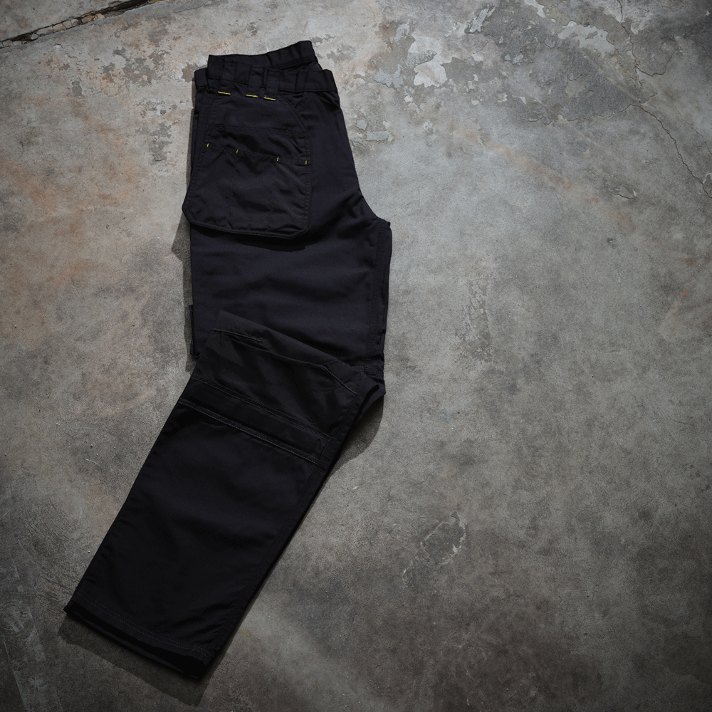 Regatta TRJ335 Hardwear Holster Pocket Kneepad Work Trousers Black 30" Waist / 33" Leg