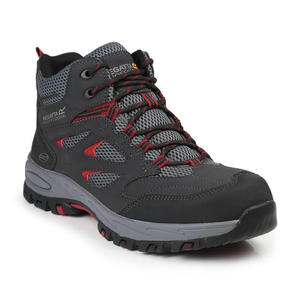 Regatta TRK201 Water Resistant Safety Hiker Boot Steel Toe Ash Rio Red