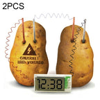 DIY Novel Green Science Potato Digital Clock Educational Kit with 2 inch LCD Screen (Potato NOT Included), Potato Digital Clock Potato Digital Clock