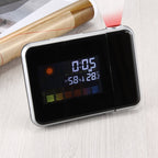 Multifunctional Digital Color LCD Display LED Projection Alarm Clock with Weather Station / Temperature / Humidity / Calendar, LED Projection Alarm Clock