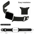 For Apple Watch Sport 42mm High-performance Longer Rubber Sport Watch Band with Pin-and-tuck Closure – Durable Build, Easy to Use