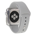 For Apple Watch Sport 42mm High-performance Longer Rubber Sport Watch Band with Pin-and-tuck Closure – Durable Build, Easy to Use Silver