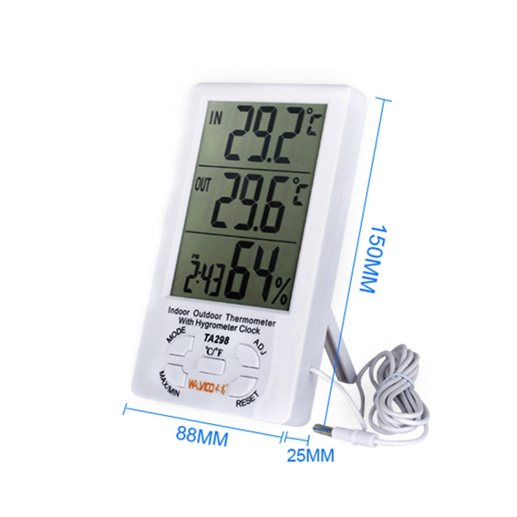 TA298 Digital LCD Humidity / Hygrometer and Thermometer with Extra Sensor Cable, TA298 – Durable Build, Easy to Use