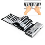 Datopal 61 Key Roll Up Soft Keyboard Piano MIDI, 61 Standard Keys White 61 Standard Keys White
