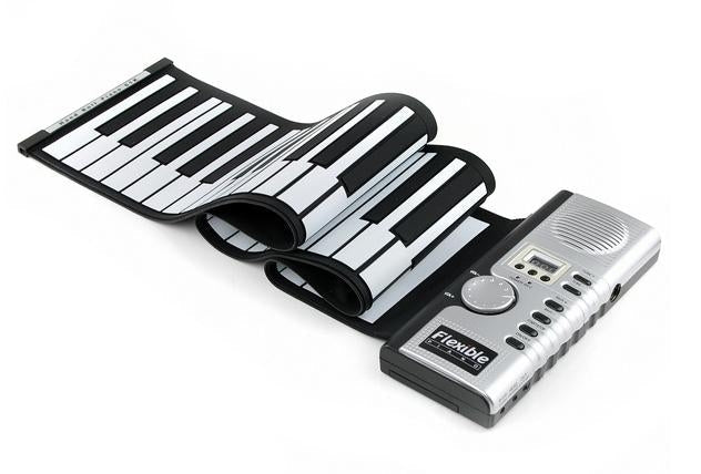 Datopal 61 Key Roll Up Soft Keyboard Piano MIDI, 61 Standard Keys White
