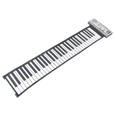 Datopal 61 Key Roll Up Soft Keyboard Piano MIDI, 61 Standard Keys White