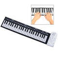 Portable Roll-up 49-Key Soft Keyboard Piano, 49 Standard Keys White 49 Standard Keys White