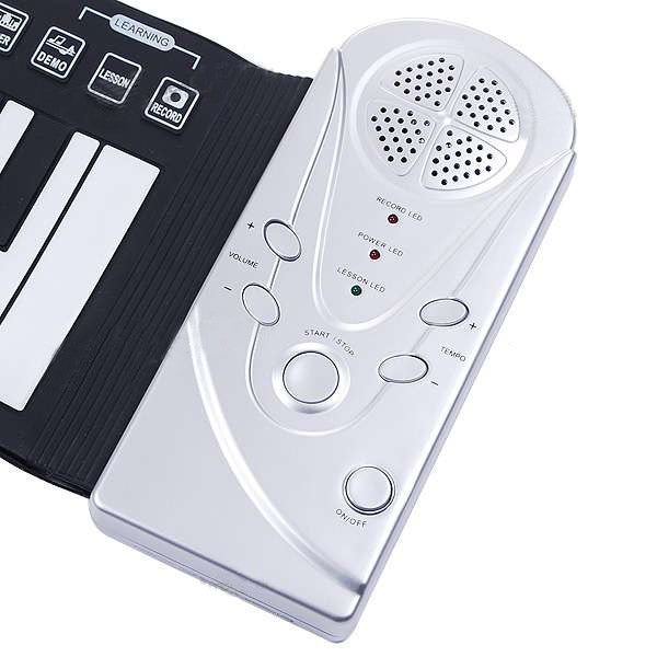 Portable Roll-up 49-Key Soft Keyboard Piano, 49 Standard Keys White