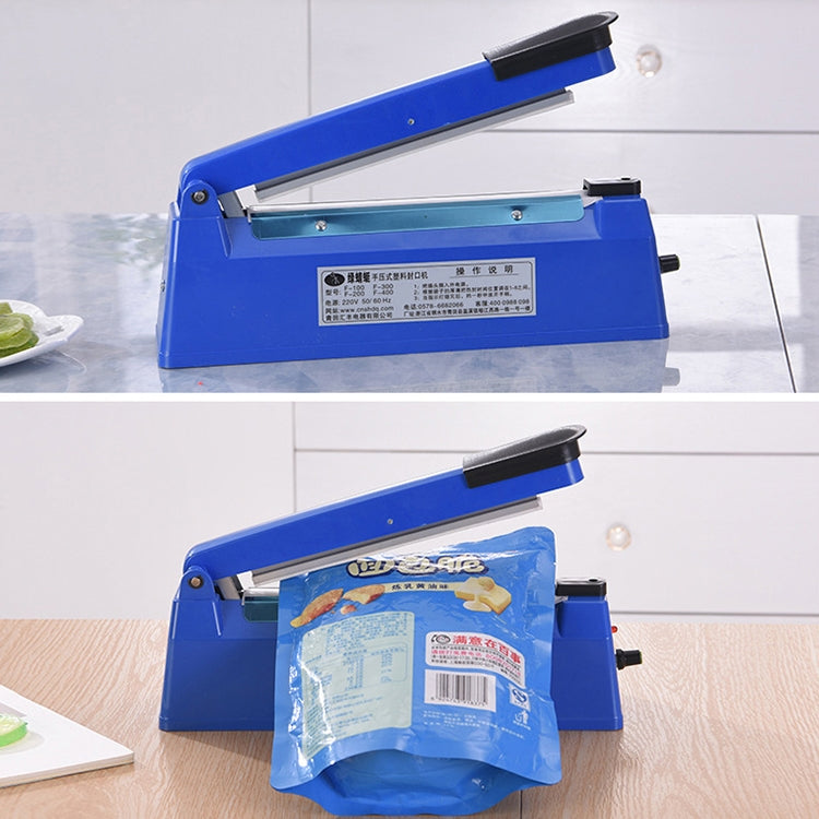 F-200 200mm Heat Sealing Hand Impulse Poly Sealer Closer Machine, Plastic Shell, 200mm Heat Sealing Machine – Durable Build, Easy to Use