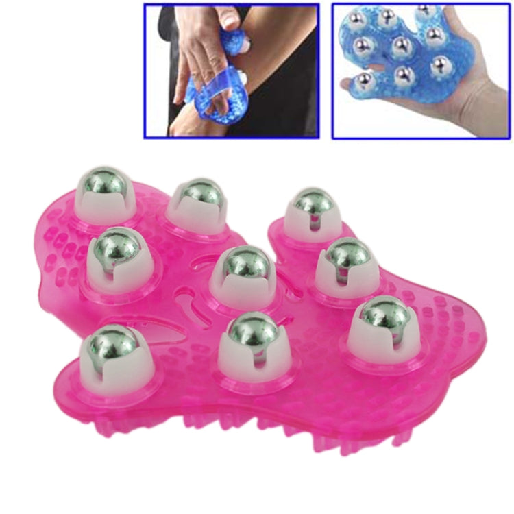 Thickened Palm-shaped Handheld Ball Meridian Massager, Nine balls Magenta, Nine balls Blue Nine balls Magenta Magenta