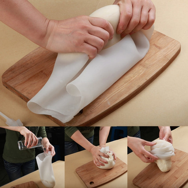 Silicone Kneading Dough Bag Dough Making Flour Mixer Maker Kitchen Tools for Pasta Flour Food, Size: 32.5cm x 23cm, Silicone Dough Bag Silicone Dough Bag White