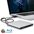 USB 3.0 Aluminum Alloy Portable DVD / CD Rewritable Blu-ray Drive for 12.7mm SATA ODD / HDD, Plug and Play, Blu-ray Drive (Silver), Blu-ray Drive (Red) – Aluminum Alloy Blu-ray Drive (Silver) Silver