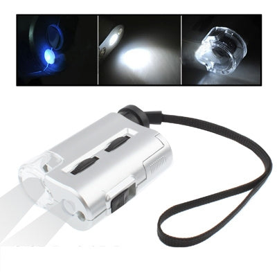 Pocket 30X-60X Microscope with 2-LED Lights / Money Detector Light, 30X-60X 30X-60X