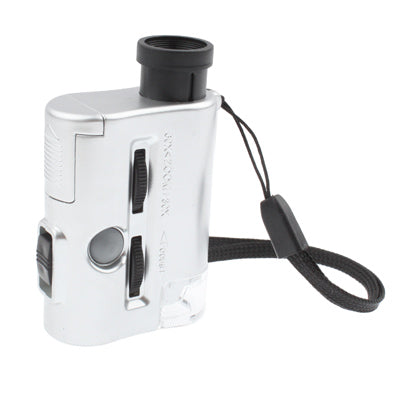 Pocket 30X-60X Microscope with 2-LED Lights / Money Detector Light, 30X-60X – Durable Build, Easy to Use
