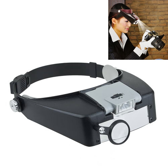 Headband Style 1.5X / 3X / 8.5X / 10X Magnifier with 2 LED Lights, MG81007-A(Brown), MG81007-A(Grey) MG81007-A(Grey) Grey