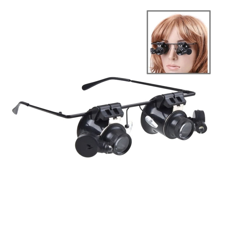 20X Glasses Type Watch Repair Loupe Magnifier with LED Light, Dual Dual
