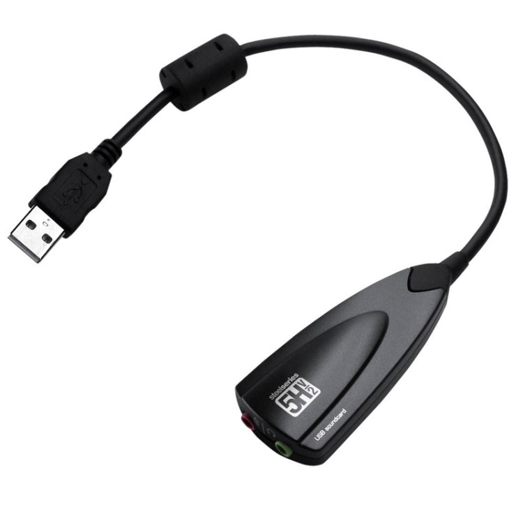 Steel Series 5H V2 USB 7.1 Channel Sound Adapter External Sound Card – TPU Black
