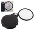 10 PCS 5X 50mm Magnifier Pocket Folding Magnifying Glass Loupe Pocket Spiegel, Leather Folding 5X Leather Folding 5X