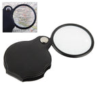 10 PCS 5X 50mm Magnifier Pocket Folding Magnifying Glass Loupe Pocket Spiegel, Leather Folding 5X Leather Folding 5X