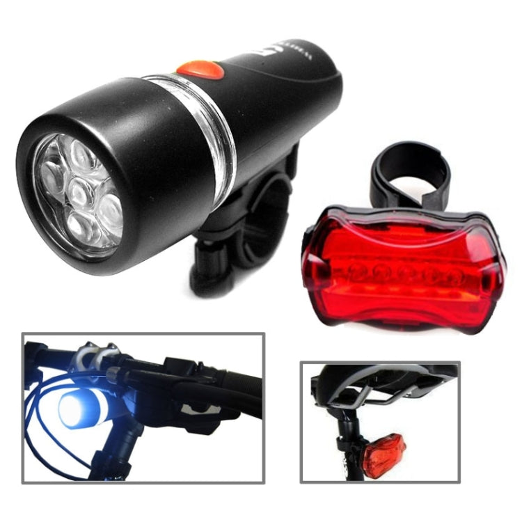 5 LED Water Resistant Bike Bicycle Head Light+ Rear Safety Flashlight, Bicycle Head Light+ Rear Safety Flashlight Bicycle Head Light+ Rear Safety Flashlight