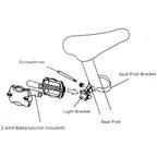 5 LED Water Resistant Bike Bicycle Head Light+ Rear Safety Flashlight, Bicycle Head Light+ Rear Safety Flashlight