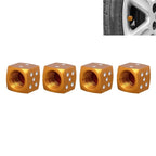 Universal 8mm Dice Style Aluminium Alloy Car Tire Valve Caps, Pack of 4, Dice Style 5, Dice Style 4, Dice Style, Dice Shape 5, Dice Style 5 Dice Style 5 Gold