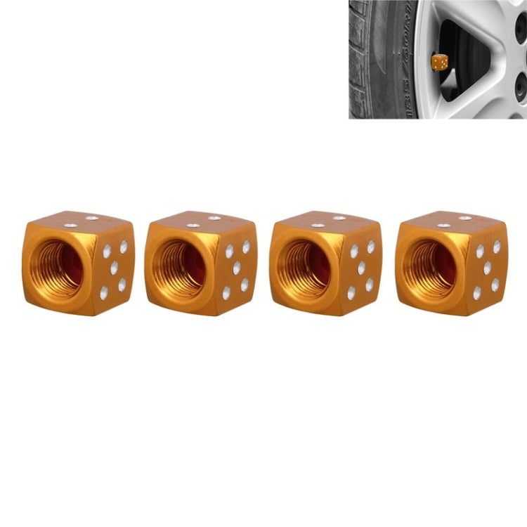 Universal 8mm Dice Style Aluminium Alloy Car Tire Valve Caps, Pack of 4, Dice Style 5, Dice Style 4, Dice Style, Dice Shape 5, Dice Style 5 Dice Style 5 Gold