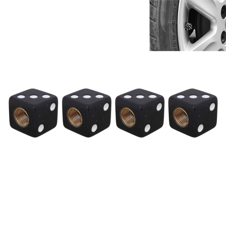 Universal 8mm Dice Style Plastic Car Tire Valve Caps, Pack of 4, Dice Shape 3, Dice Style 3 – Durable Build, Easy to Use Dice Style 3 Black