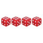 Universal 8mm Dice Style Plastic Car Tire Valve Caps, Pack of 4, Dice Shape 3, Dice Style 3
