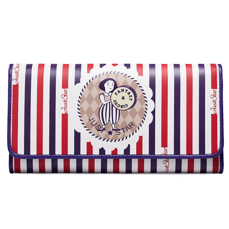 Just Star 3-fold Dreamlike Pattern Printing Long Wallet, 3-fold Wallet – Leather 3-fold Wallet