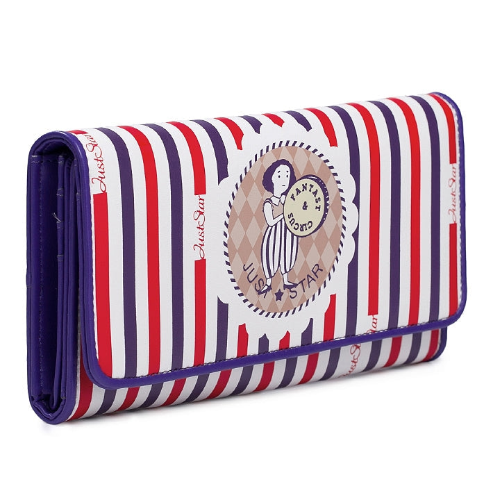 Just Star 3-fold Dreamlike Pattern Printing Long Wallet, 3-fold Wallet – Leather