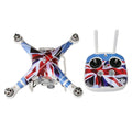 4D Imitation Carbon Fiber PVC Water Resistance Sticker Kit for DJI Phantom 3 Quadcopter & Remote Controller & Battery UK Flag Pattern