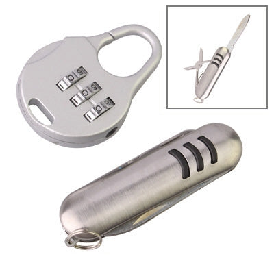 3 Digits Portable Mini Combination Lock / Tool Knife, Combination Lock Combination Lock