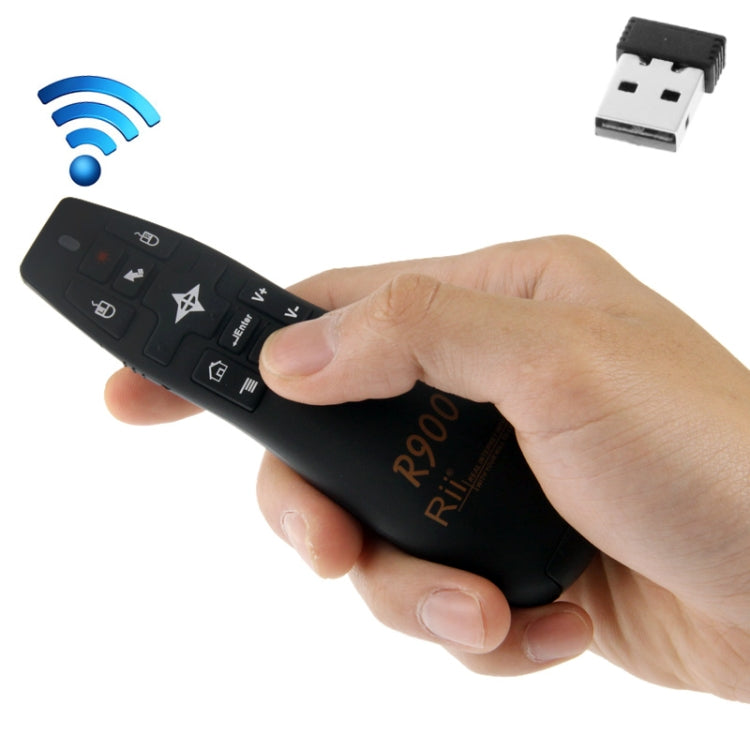 2.4G Wireless Presenter Laser Pointer Fly Mouse Rii Professional Air Mouse R900 for HTPC / Android TV BOX / PS3 / XBOX360 / Tablet PC (K14 R900), K14 R900 – Durable Build, Easy to Use K14 R900