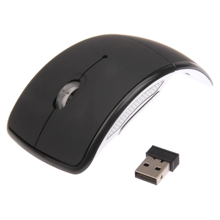 Wireless 2.4GHz 800-1200-1600dpi Snap-in Transceiver Folding Wireless Optical Mouse / Mice, 2.4GHZ (Black), 2.4GHZ (Red) – Durable Build, Easy to Use 2.4GHZ (Black) Black