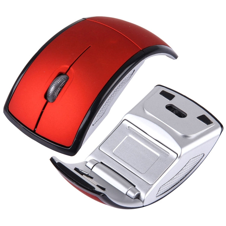 Wireless 2.4GHz 800-1200-1600dpi Snap-in Transceiver Folding Wireless Optical Mouse / Mice, 2.4GHZ (Black), 2.4GHZ (Red) – Durable Build, Easy to Use 2.4GHZ (Red) Red